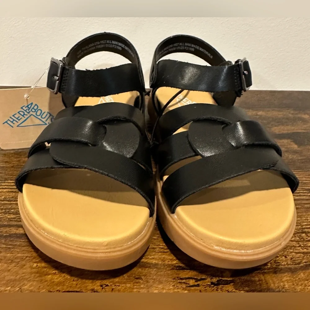 Thereabouts Girls Black Alana Sandals NWT Toddler Girls 12